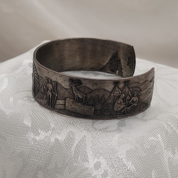 Mohawk Trail Vintage Copper Bracelet Engraved Vintage COOL - Picture 2 of 6